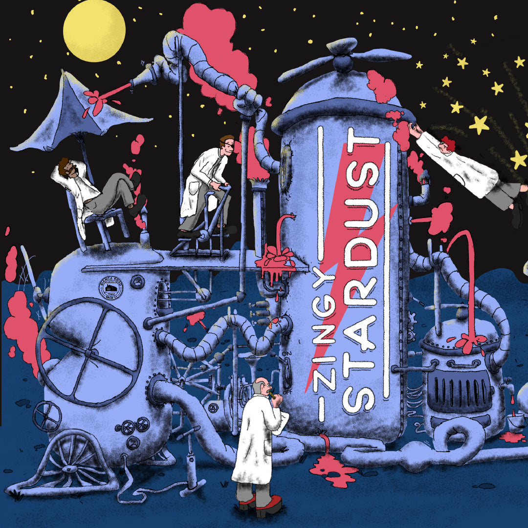 Zingy Stardust Riso Print by Alfred Landen